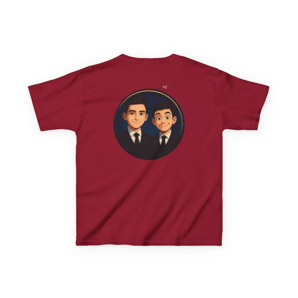 Kids Tee — Cute Cartoon Duo with "Subscribe" Badge (YouTube Fan Gift)