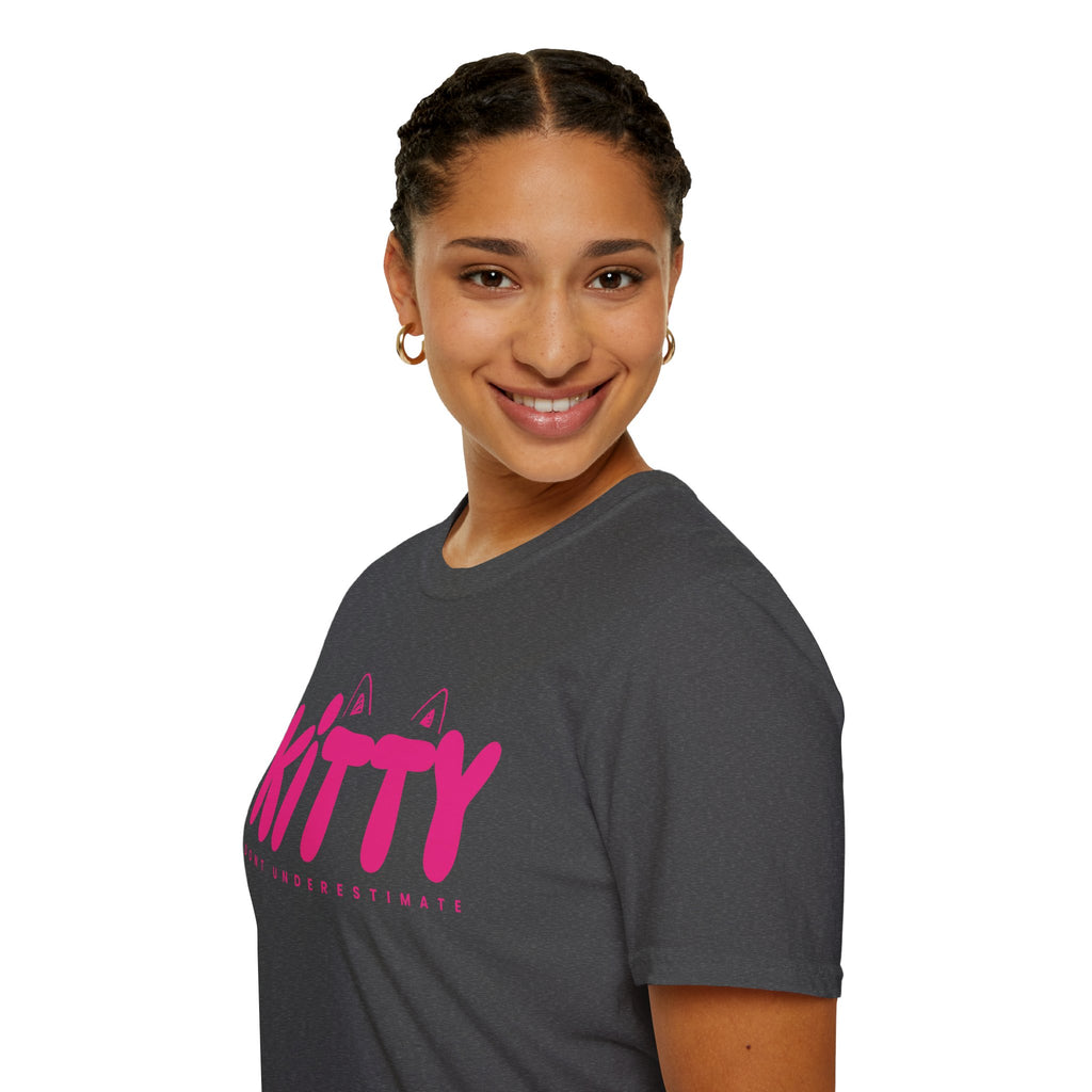 Kitty "Don't Underestimate Me" T-Shirt — Cute Pink Cat Graphic Tee