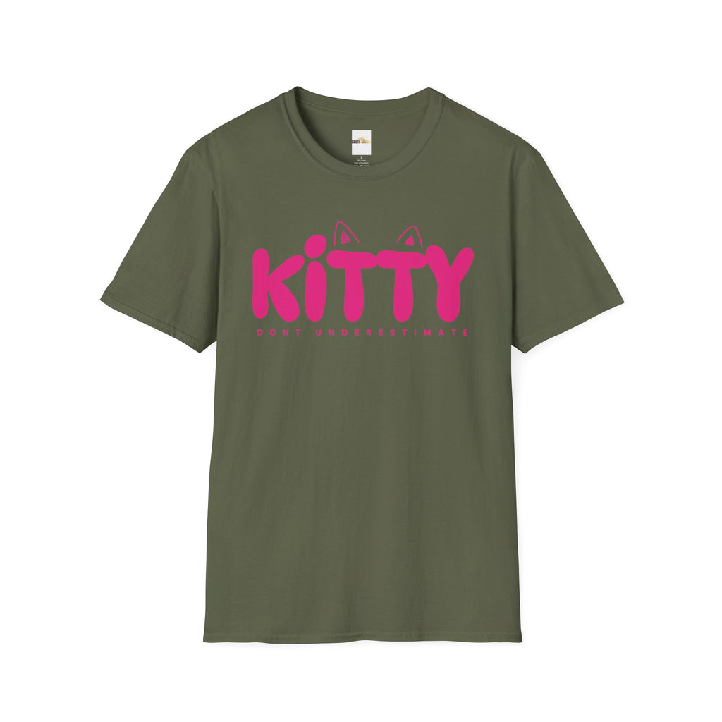 Kitty "Don't Underestimate Me" T-Shirt — Cute Pink Cat Graphic Tee