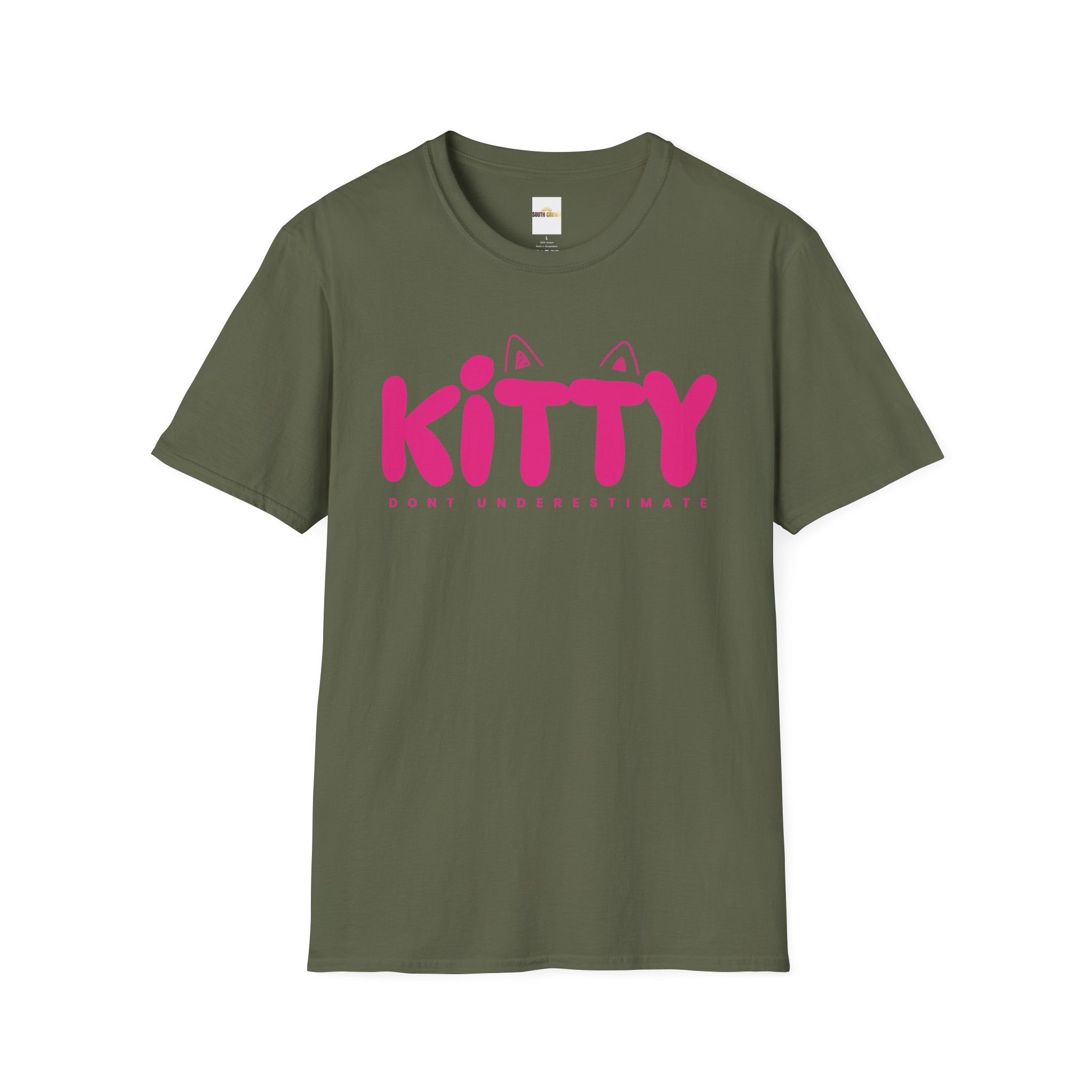 Kitty "Don't Underestimate Me" T-Shirt — Cute Pink Cat Graphic Tee