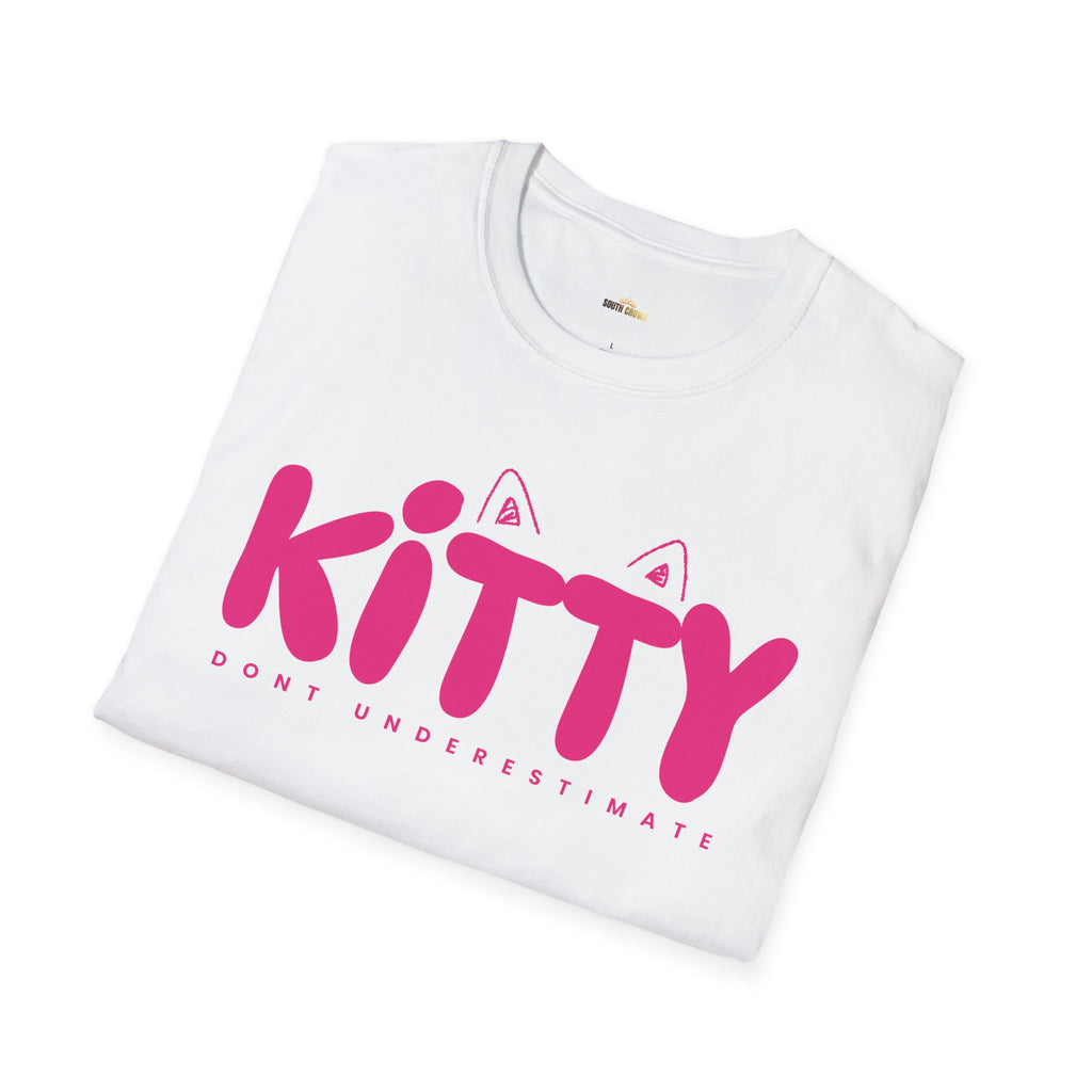 Kitty "Don't Underestimate Me" T-Shirt — Cute Pink Cat Graphic Tee