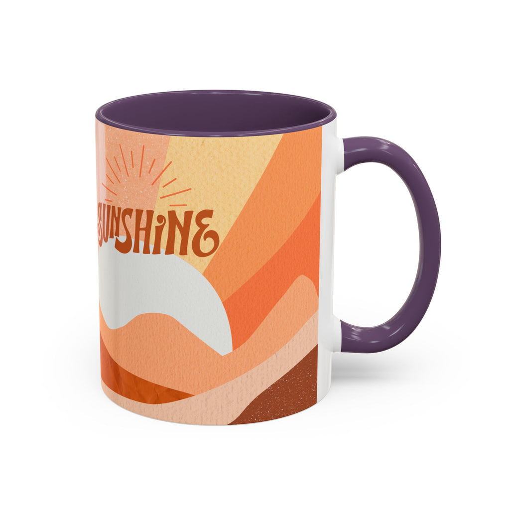 Sunshine Retro Coffee Mug — Vintage 70s Sunrise "Sunshine" Design