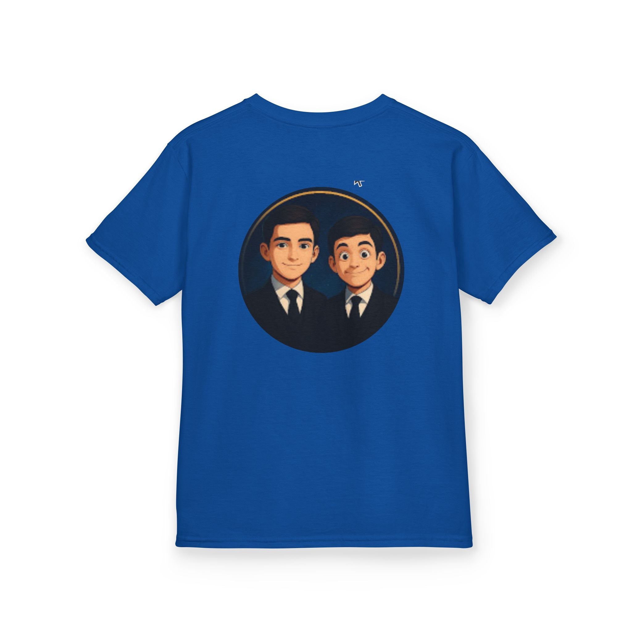 Kids Tee — Cute Cartoon Duo with "Subscribe" Badge (YouTube Fan Gift)