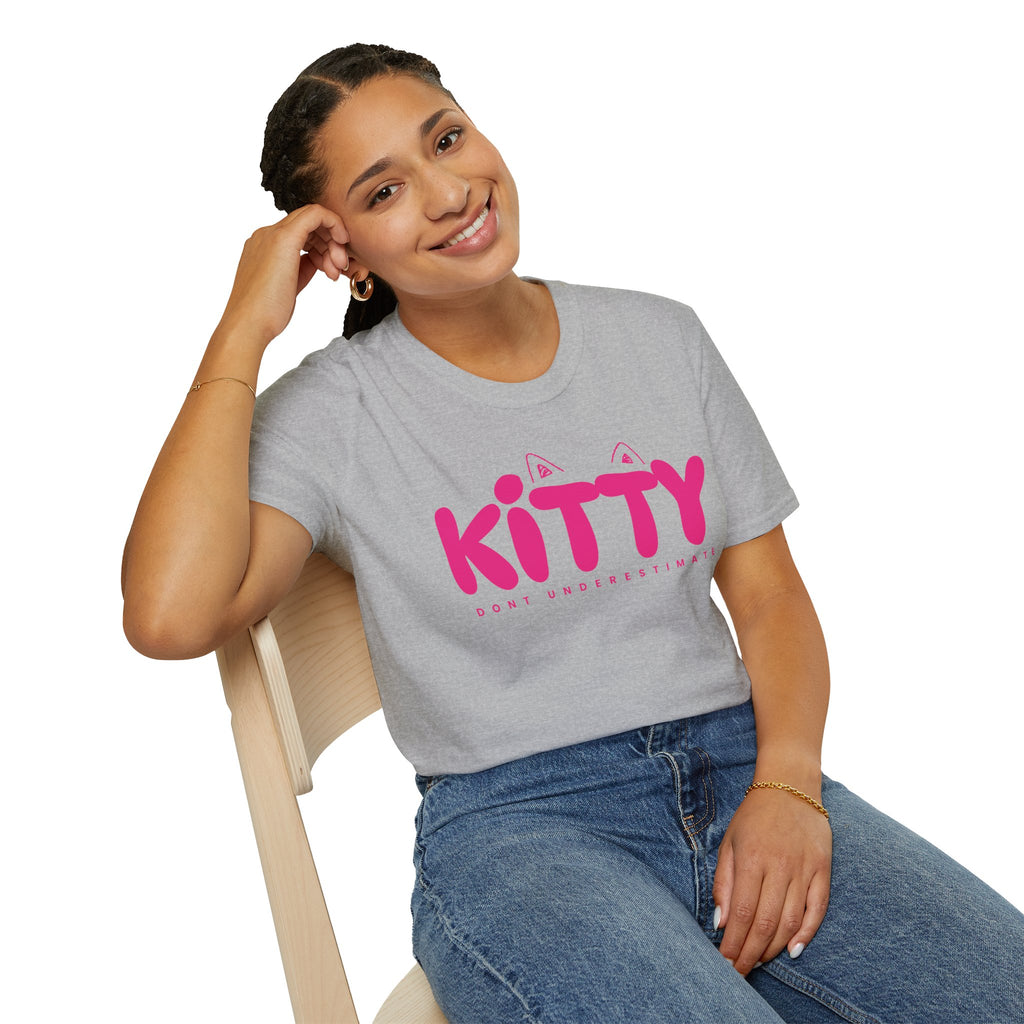 Kitty "Don't Underestimate Me" T-Shirt — Cute Pink Cat Graphic Tee