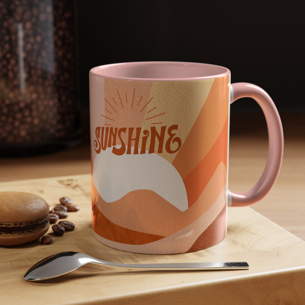 Sunshine Retro Coffee Mug — Vintage 70s Sunrise "Sunshine" Design