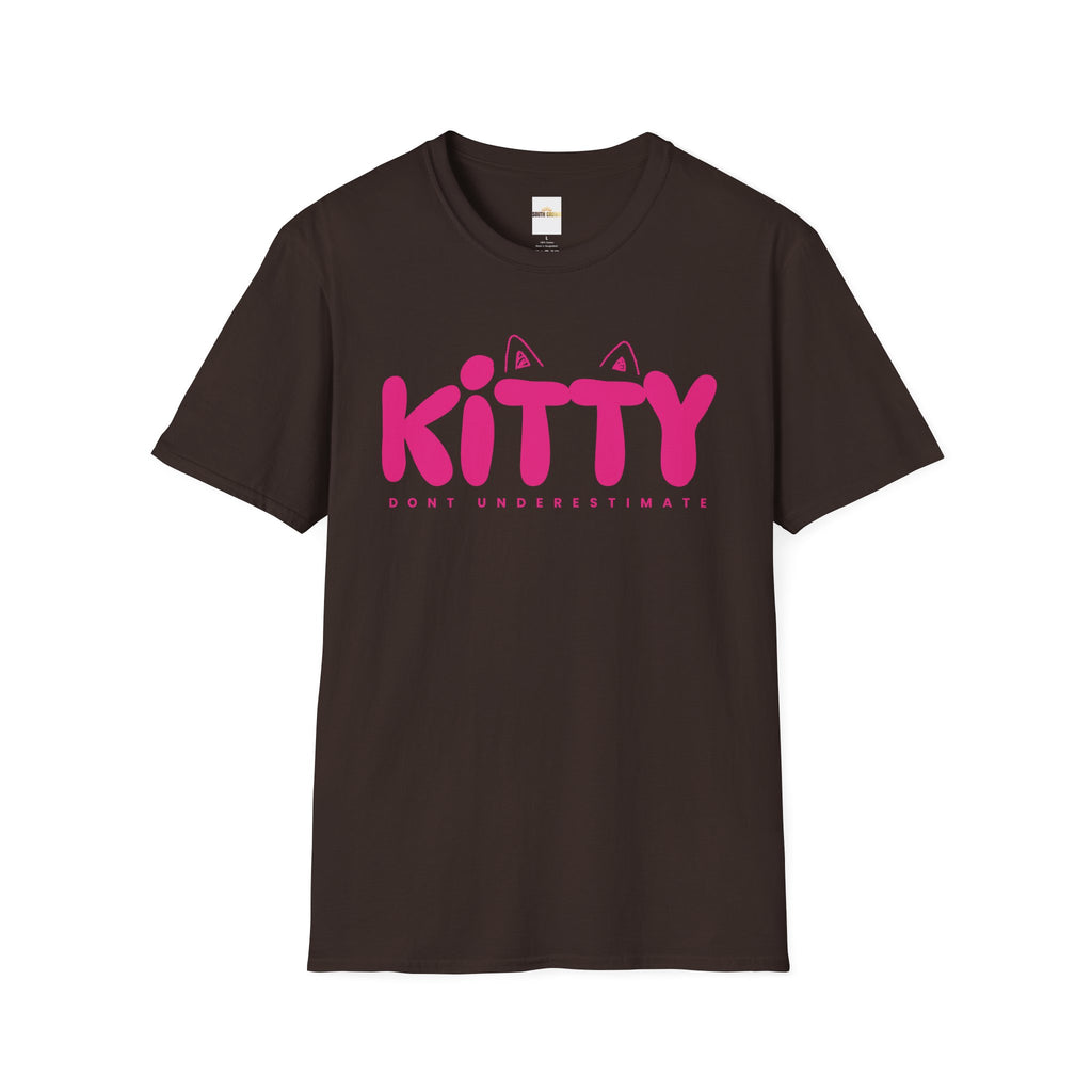 Kitty "Don't Underestimate Me" T-Shirt — Cute Pink Cat Graphic Tee
