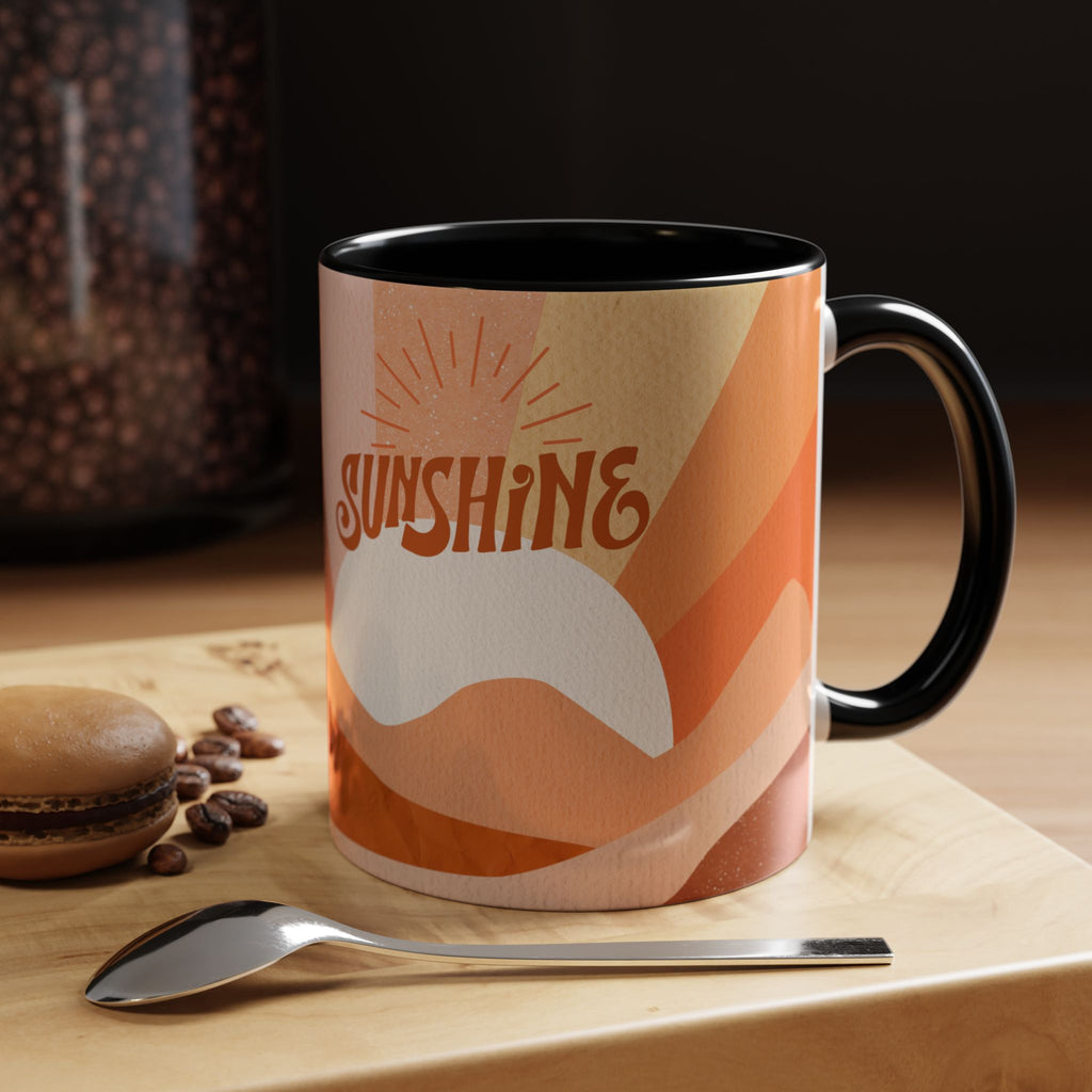 Sunshine Retro Coffee Mug — Vintage 70s Sunrise "Sunshine" Design