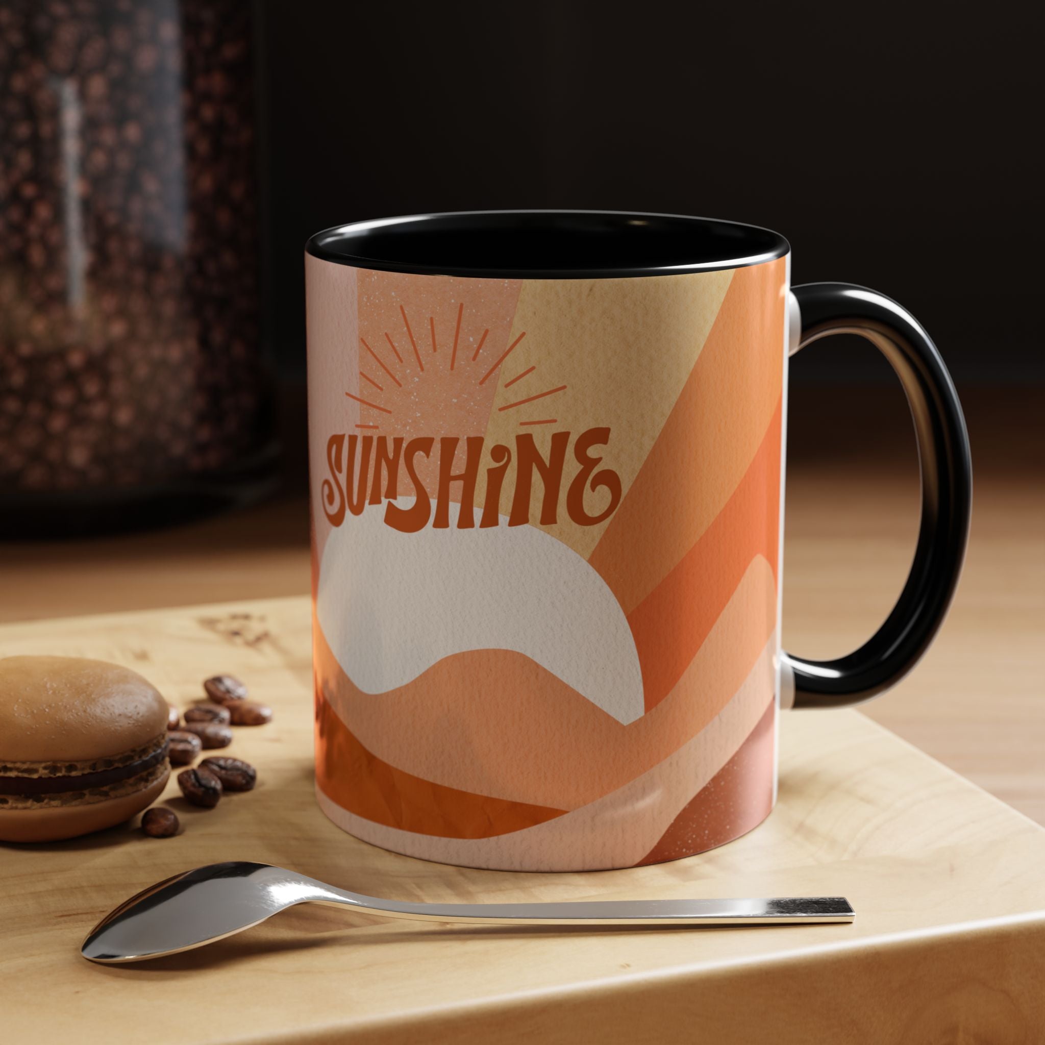 Sunshine Retro Coffee Mug — Vintage 70s Sunrise "Sunshine" Design