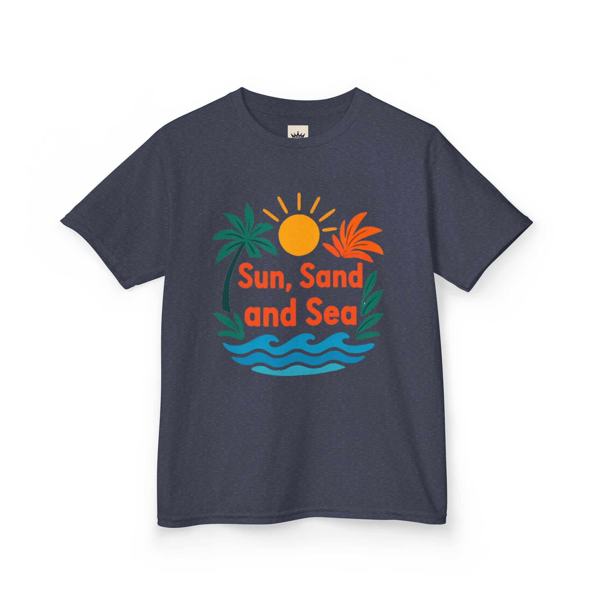 Kids Tee — "Sun, Sand and Sea" Beach Graphic T-Shirt