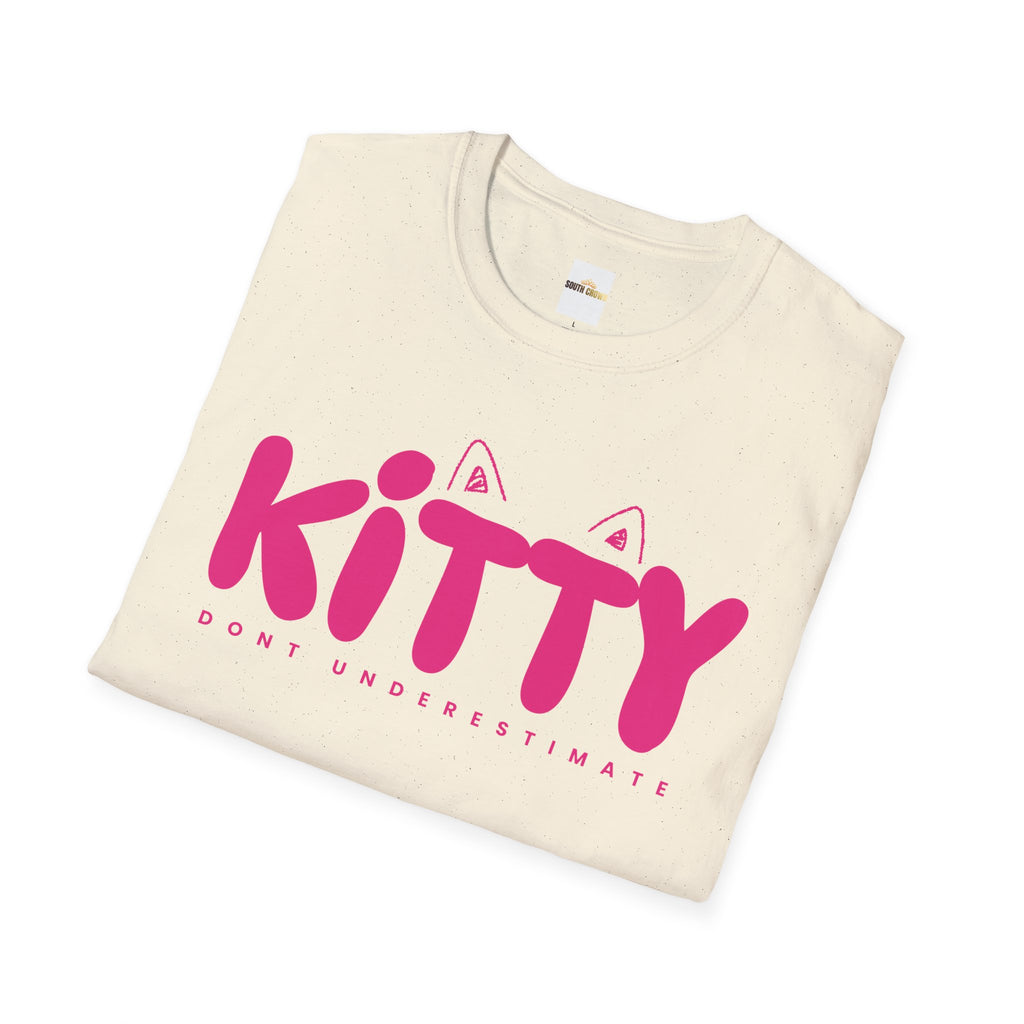 Kitty "Don't Underestimate Me" T-Shirt — Cute Pink Cat Graphic Tee