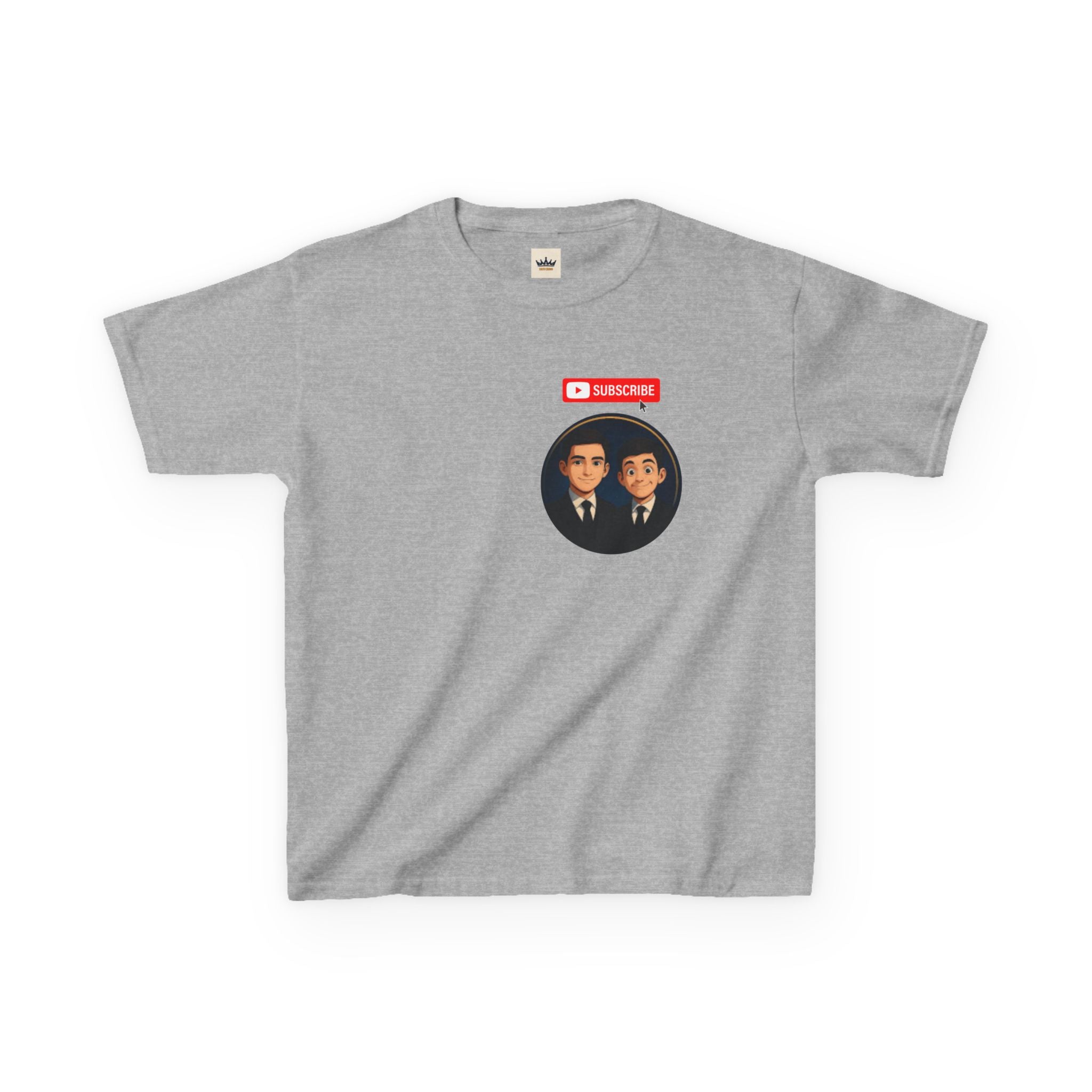 Kids Tee — Cute Cartoon Duo with "Subscribe" Badge (YouTube Fan Gift)