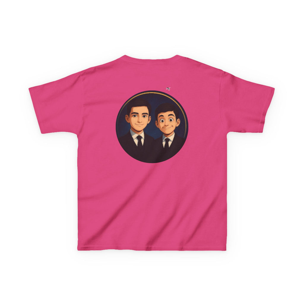 Kids Tee — Cute Cartoon Duo with "Subscribe" Badge (YouTube Fan Gift)