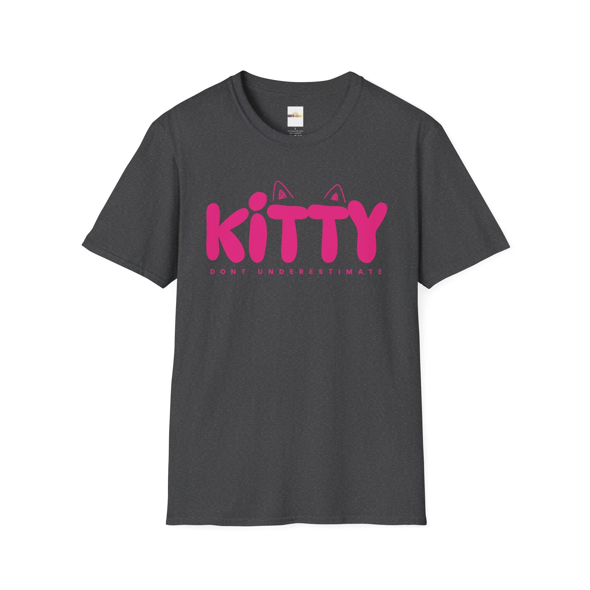 Kitty "Don't Underestimate Me" T-Shirt — Cute Pink Cat Graphic Tee