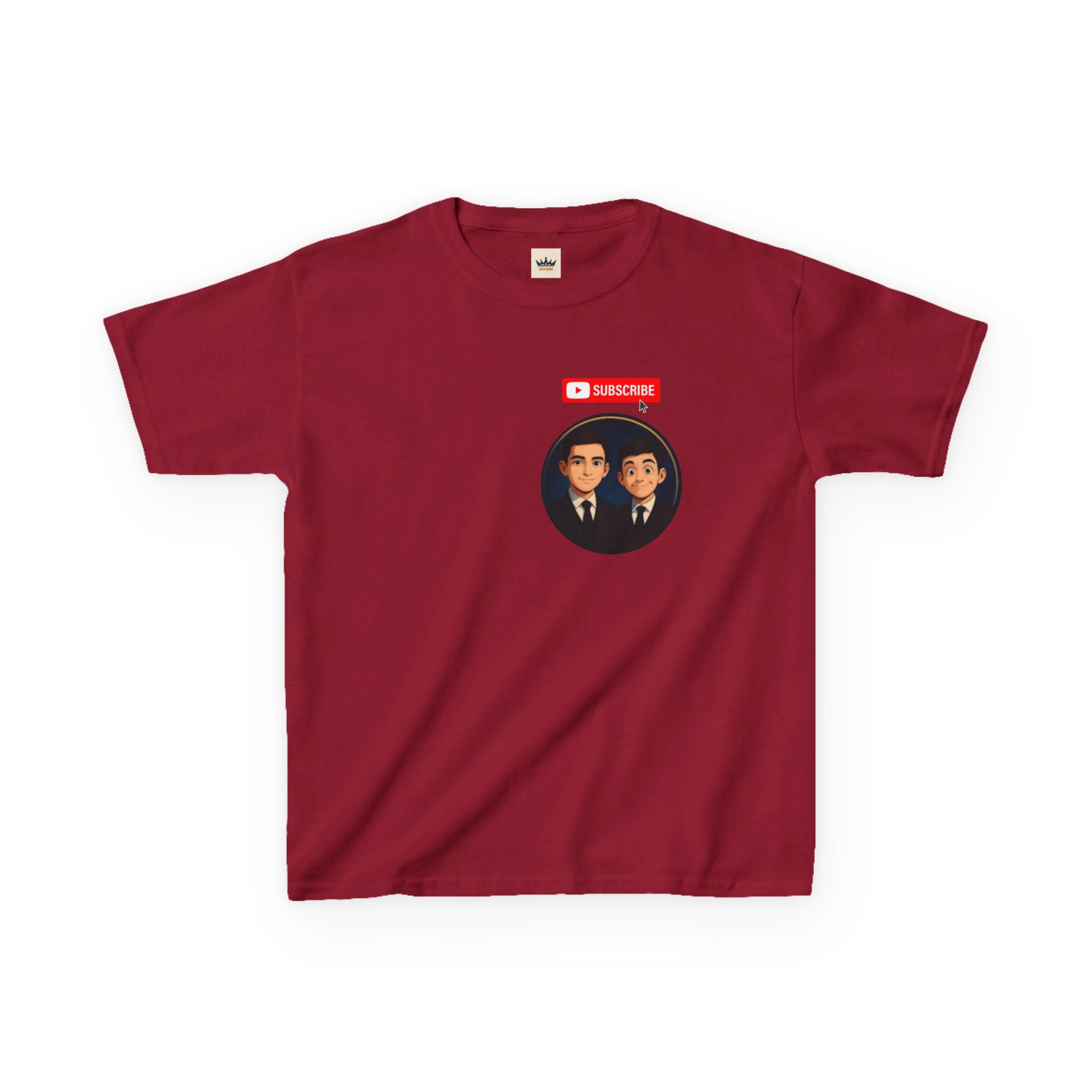 Kids Tee — Cute Cartoon Duo with "Subscribe" Badge (YouTube Fan Gift)