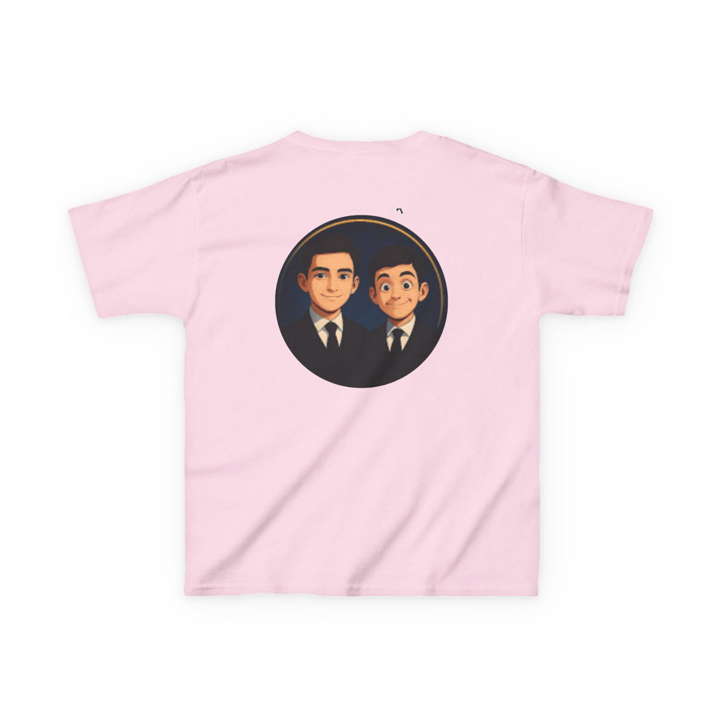 Kids Tee — Cute Cartoon Duo with "Subscribe" Badge (YouTube Fan Gift)