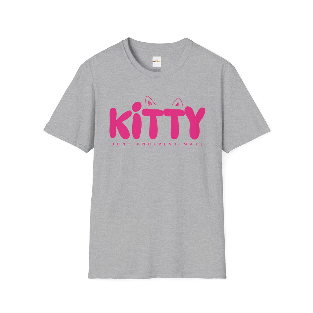 Kitty "Don't Underestimate Me" T-Shirt — Cute Pink Cat Graphic Tee