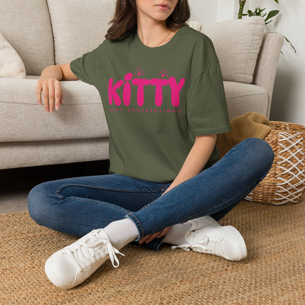 Kitty "Don't Underestimate Me" T-Shirt — Cute Pink Cat Graphic Tee