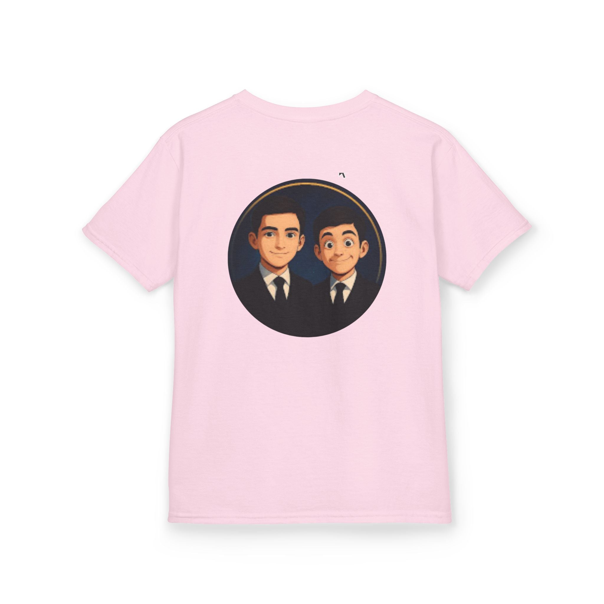 Kids Tee — Cute Cartoon Duo with "Subscribe" Badge (YouTube Fan Gift)