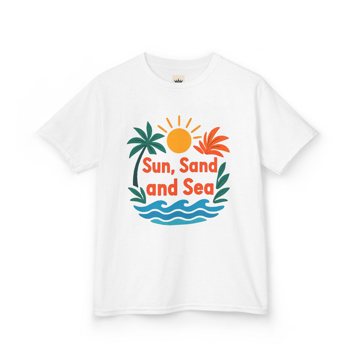 Kids Tee — "Sun, Sand and Sea" Beach Graphic T-Shirt