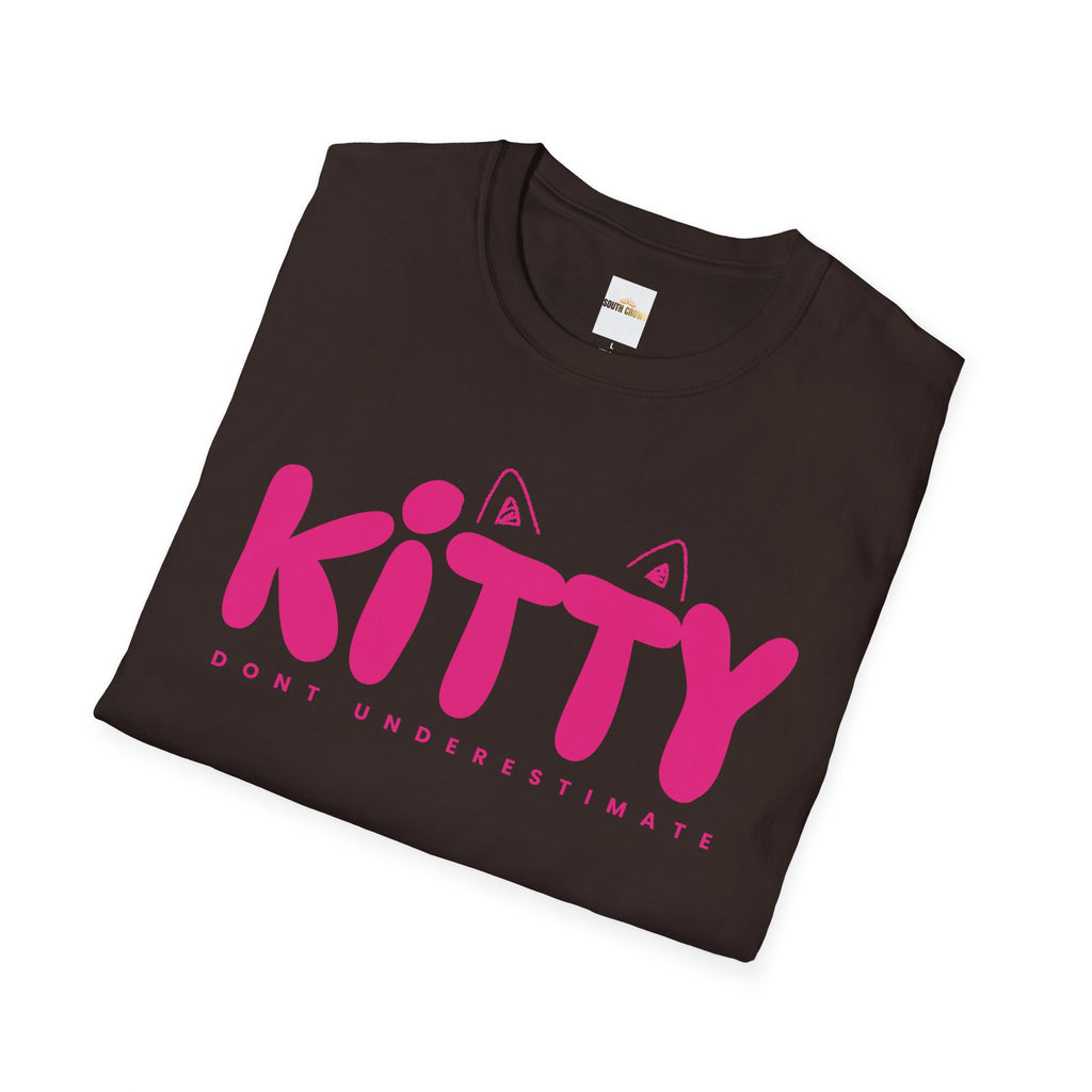 Kitty "Don't Underestimate Me" T-Shirt — Cute Pink Cat Graphic Tee