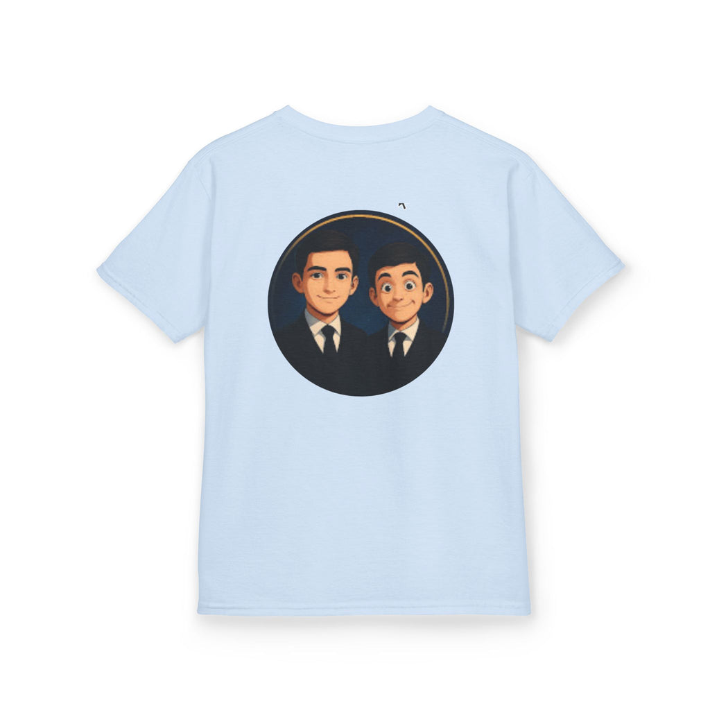 Kids Tee — Cute Cartoon Duo with "Subscribe" Badge (YouTube Fan Gift)